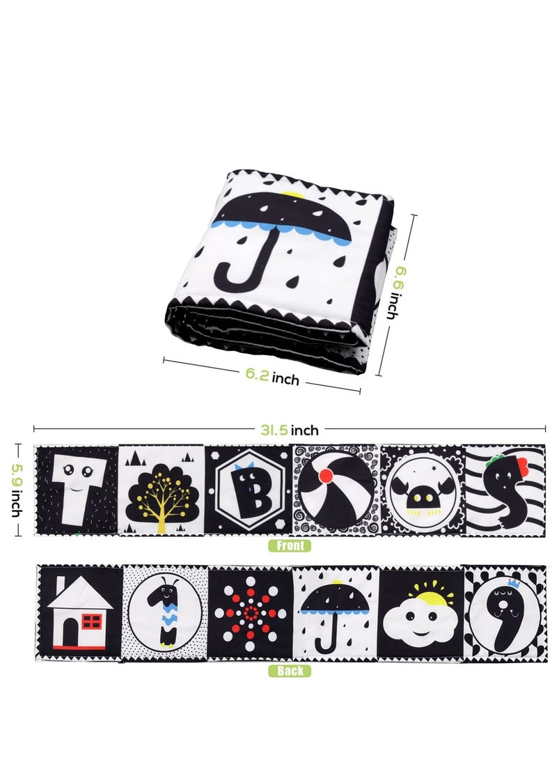 Baby Early Education Cloth Book Black and White High Contrast Baby Sensory Toys 0-6 Months Boy / Girl's Torn Three-dimensional Book Bed Surround Sound Cloth Book