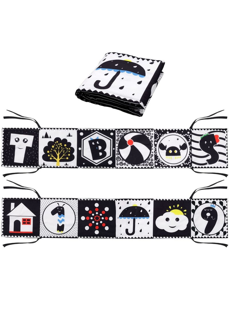 Baby Early Education Cloth Book Black and White High Contrast Baby Sensory Toys 0-6 Months Boy / Girl's Torn Three-dimensional Book Bed Surround Sound Cloth Book