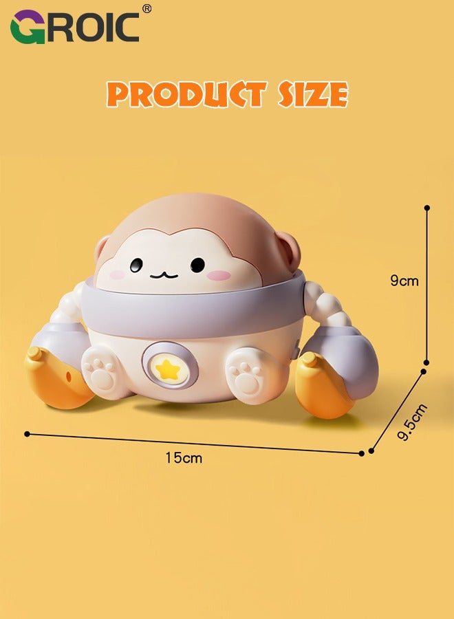 Baby Crawling Toys, Tummy Time Toy for 0-36 Month Crawling Monkey Toys Tummy Time Toy, Interactive Dancing Walking Toy with Light & Music, Infant Crawling Toys Toddler Toy