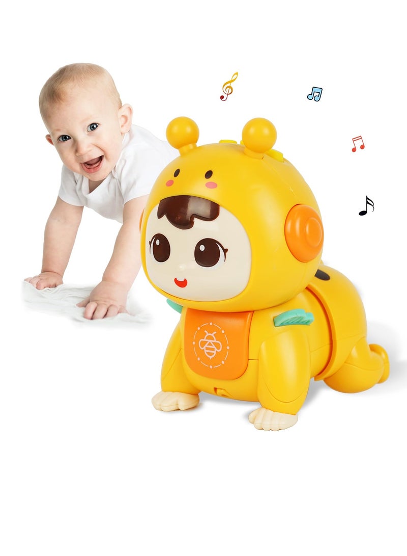 Light Up Musical Crawling Toys for Babies 6 to 12 Months, Early Learning Gifts for Toddlers, Fun Yellow Baby Toys