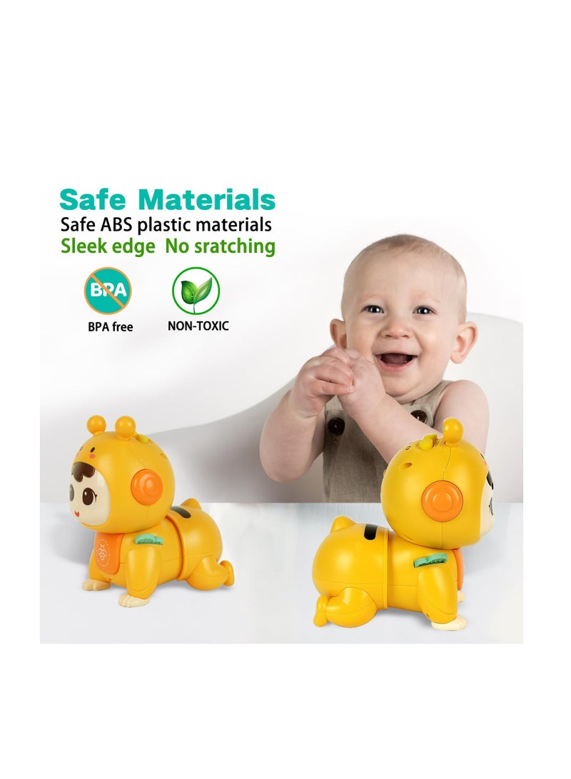 Light Up Musical Crawling Toys for Babies 6 to 12 Months, Early Learning Gifts for Toddlers, Fun Yellow Baby Toys