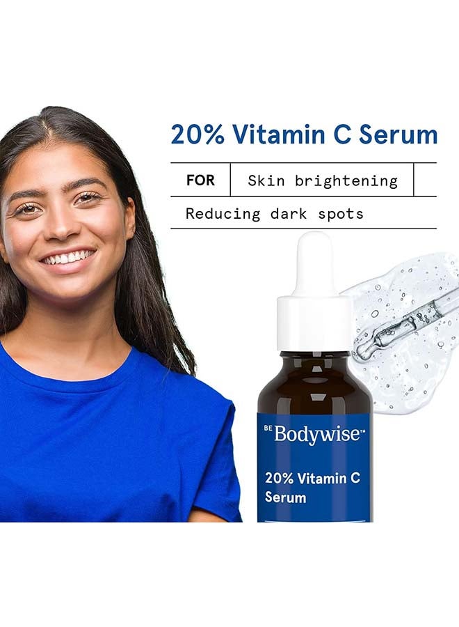 20% Vitamin C Serum For Bright And Glowing Skin | Stable And Effective Skin Rejuvenation Serum With Pure Ethyl Ascorbic Acid And Witch Hazel