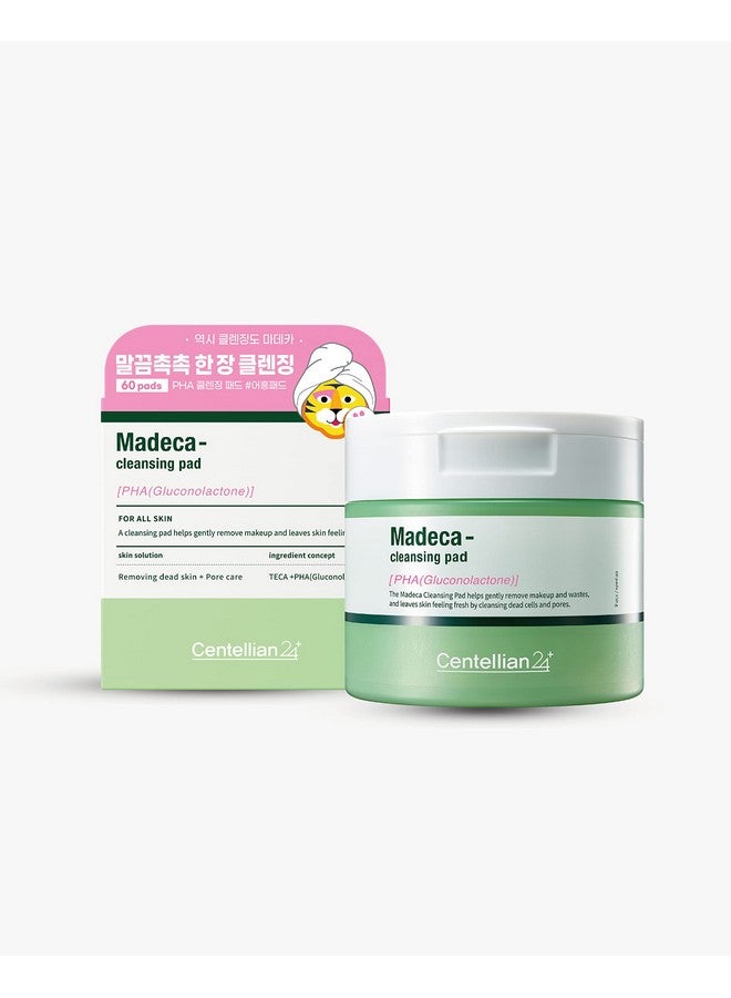 Madeca Cleansing Pad (60 Counts) Water Proof Makeup Remover Cleansing Face Wipes By Dongkook. Korean Gentle Exfoliating Daily Cleanser For Sensitive Skin.