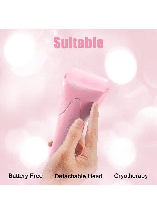 Ice Roller For Face & Eye Ice Face Roller Massager Facial Skin Care Tools For Reduce Puffiness Migraine Pain Relief (Pink)