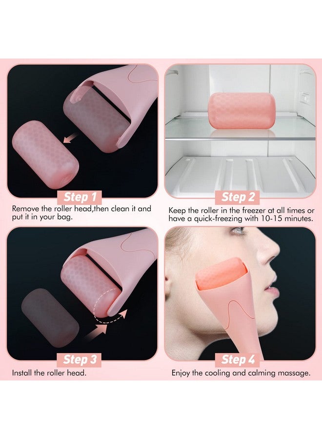 Ice Roller For Faceeyeswomen Gifts Ideatherapeutic Cooling To Tighten Brighten Complexion And Reduce Wrinklesmassager Under Eye Puffinessmigraine And Pain Relidf (Pink)