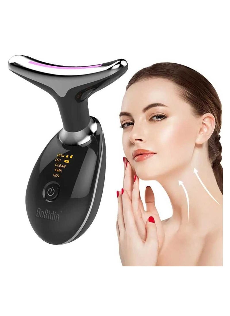 Face Neck Lifting and Tightening Massager Anti-Aging Device, Wrinkle and Double Chin Remover Beauty Device Black