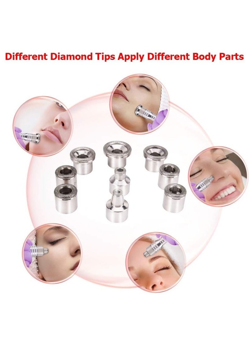 3 in 1 Diamond Microdermabrasion Machine with Replaceable 9 Diamond Head and Spray Bottles, Home Use Facial Skin Care Salon Equipment