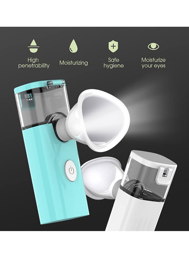 Nano Facial Mist, Face and Eye Mist 2 in 1, Rechargeable Portable Personal Hydration Device for Face and Eye Care (Blue)