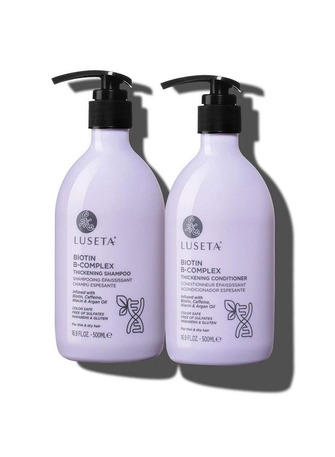 Luseta Bcomplex Shampoo & Conditioner Set For Hair Growth And Strengthener Loss Treatment Thinning With Biotin Caffein Argan Oil Men Women All Types 2 X 16.9Oz