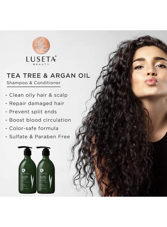 Luseta Tea Tree & Argan Oil Detangling Shampoo & Conditioner Set, 2 X 33.8 Oz