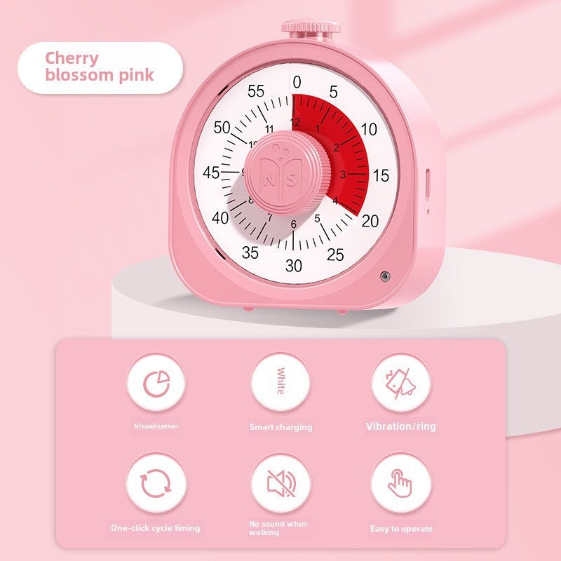 Childrens Study Timer Visual Learning Discipline Reminder Rechargeable pro-Sakura Powder