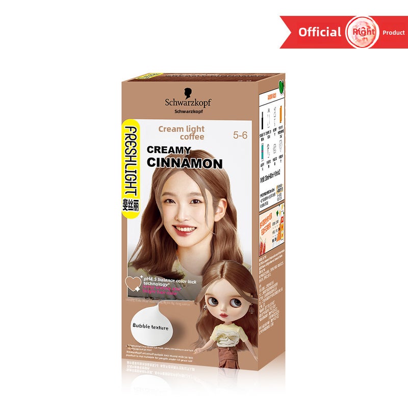 Schwarzkopf Physis Bubble Hair Dye (New package) 5-6 cream light coffee