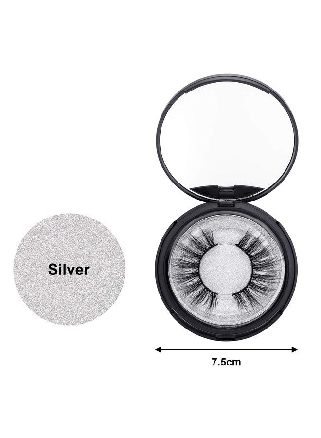 6 Pieces Eyelash Packaging Circle Box With Mirror Eyelash Storage Box Empty Lash Case With Lash Holder For Women Girls (Matte Black)