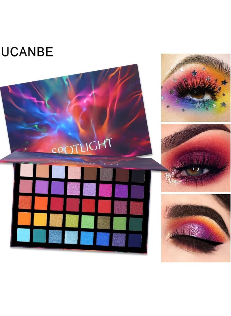 UCANBE 40 Color Spotlight Eyeshadow Palette Shimmer and Matte Colorful Eyeshadow