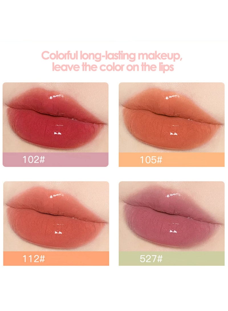 SYOSI 4 Pcs Lip Gloss Set, Plumping Lip Glow Oil, Hydrating Mirror Lip Gloss, Long Lasting Hydrating Plumping Lip Gloss Set, Shimmer Tinted Lip Oil Lip Balm