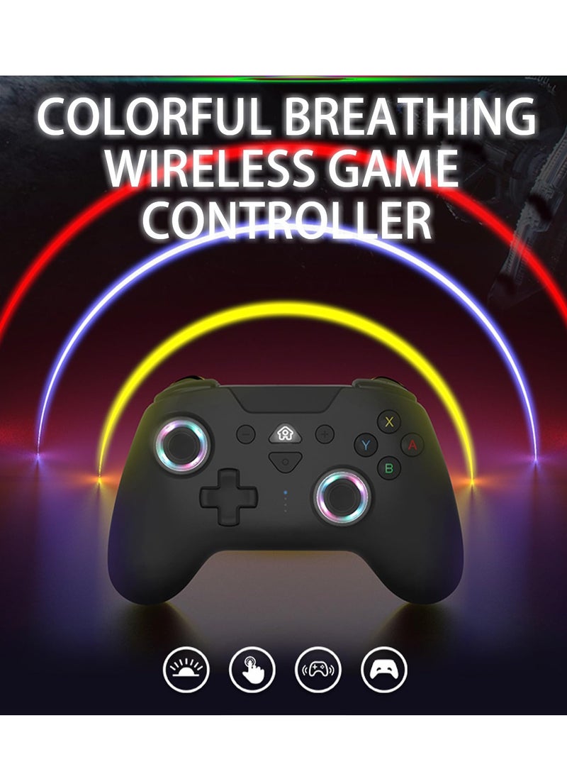 Wireless Gamepad Controllers for Switch Pro, Lite, OLED, and PC , One,Key Pairing, RGB Lighting, Turbo Function, Wake,Up, NFC, Motion Control, Vibration