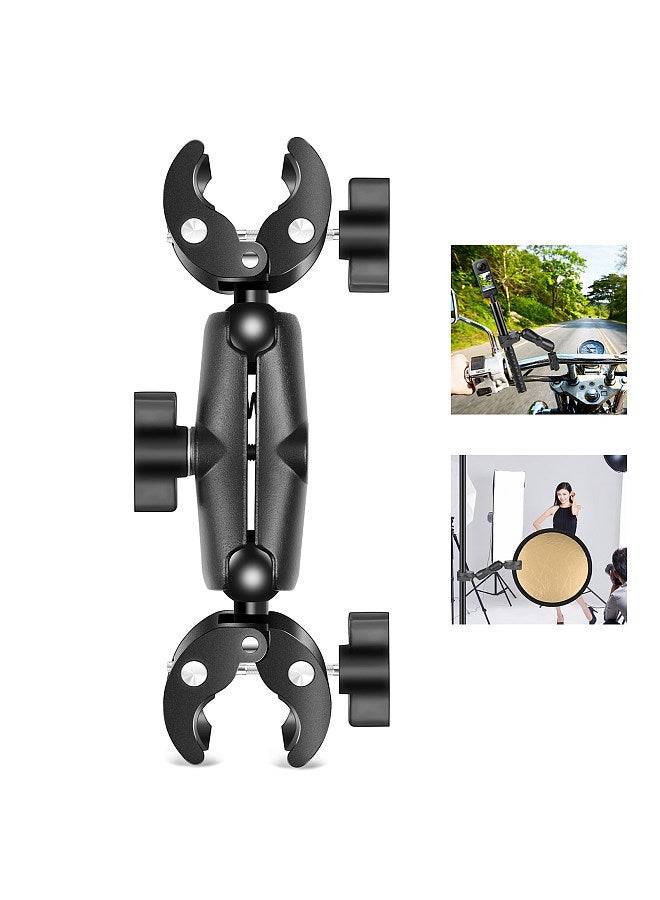 PULUZ PU849B Flexible Motorcycle Super Clamp Double Crab Clamps 360°Rotatable Sports Camera Handlebar Fixed Mount