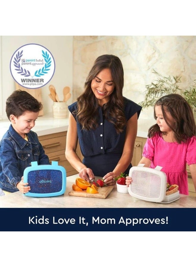 Kids 5-Compartment Lunch Box - Confetti Design for School, Ideal for Ages 3-7, Leak-Proof, Drop-Proof, Dishwasher Safe,  Made with BPA-Free Materials