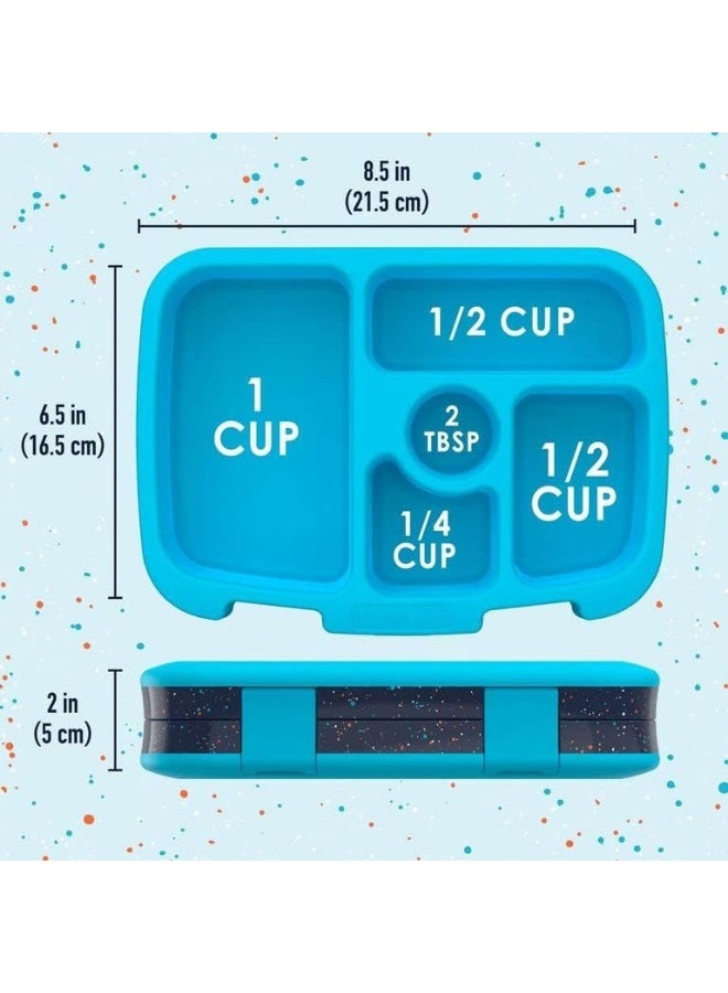 Kids 5-Compartment Lunch Box - Confetti Design for School, Ideal for Ages 3-7, Leak-Proof, Drop-Proof, Dishwasher Safe,  Made with BPA-Free Materials