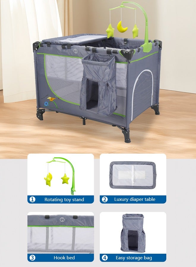 Bassinet Bassinet With Changing Table Multifunctional Portable Movable Splicing Bed Bedside Bassinet For Baby Grey