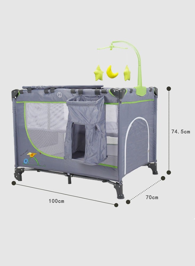 Bassinet Bassinet With Changing Table Multifunctional Portable Movable Splicing Bed Bedside Bassinet For Baby Grey