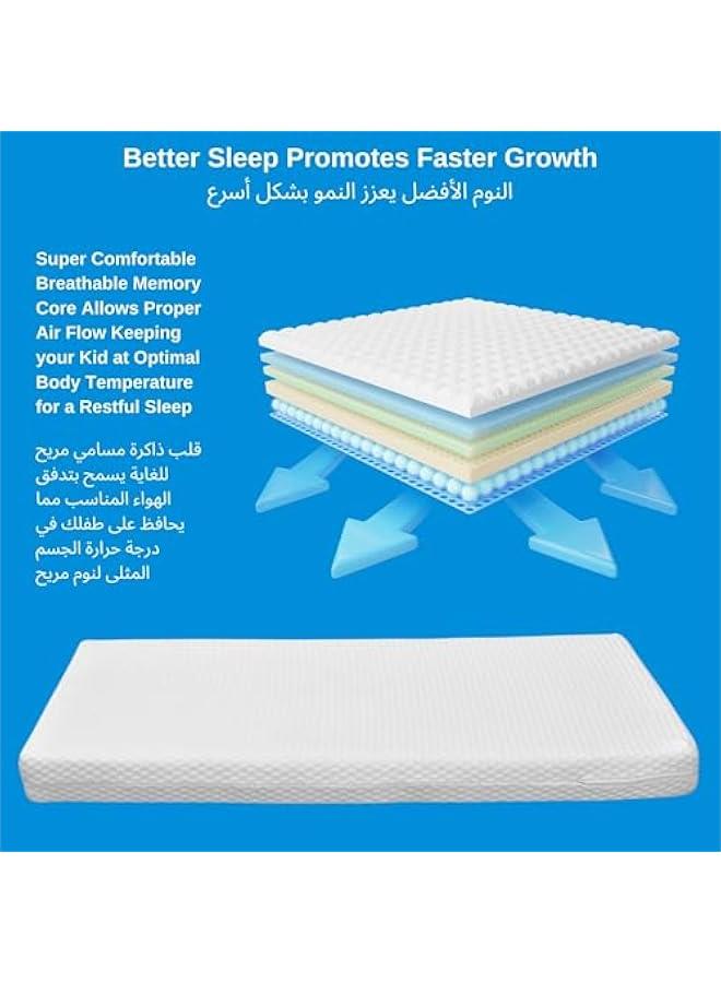 Baby Cot Mattress With Ex tra Thick 10 CM Foam, 120 x  60 CM