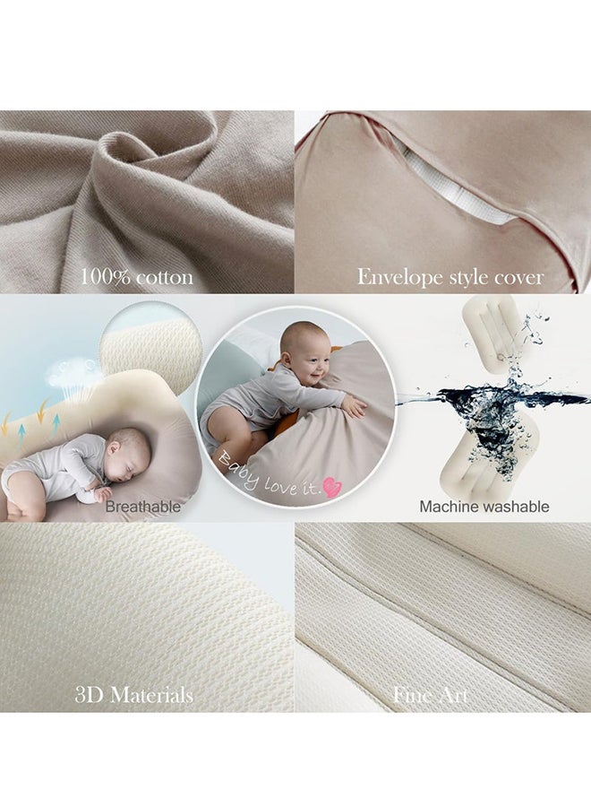 Baby Nest For Newborn 0 - 12 Month With 100% Cotton Muslin Cover, Light Brown