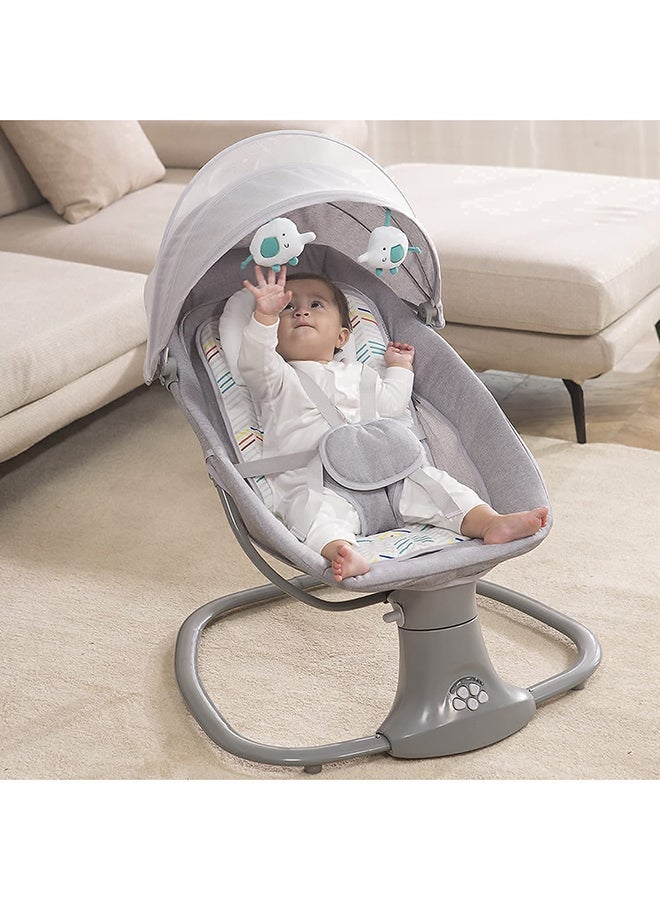 3-In-1 Delux e Multifunctional Swing Bassinet Cardle For Newborn Baby - Grey