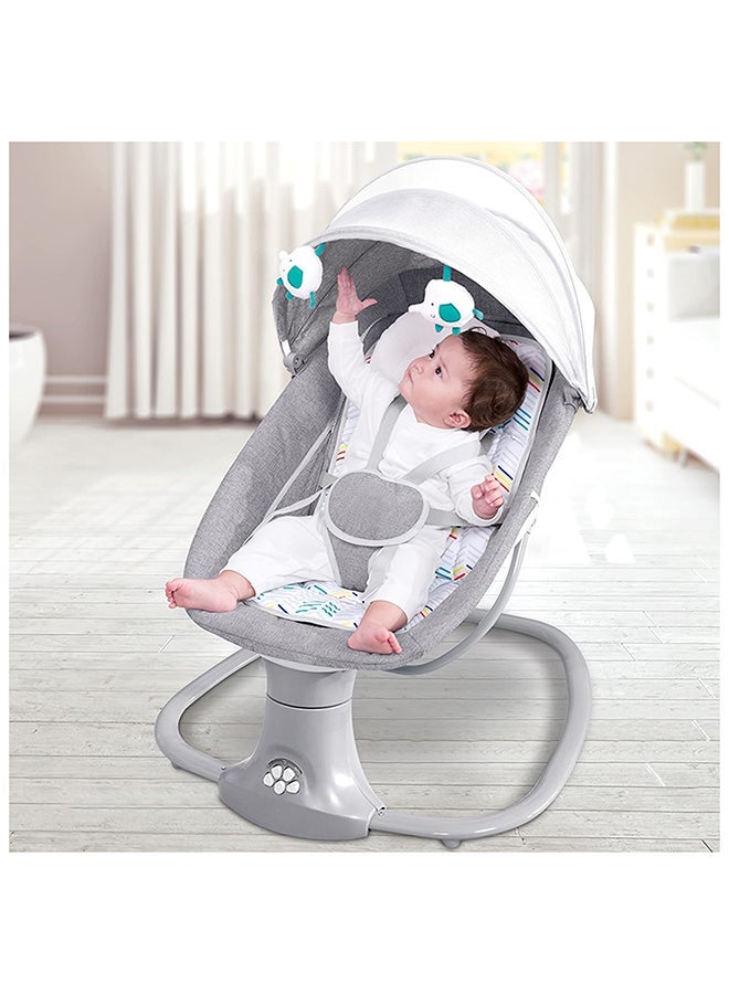 3-In-1 Delux e Multifunctional Swing Bassinet Cardle For Newborn Baby - Grey