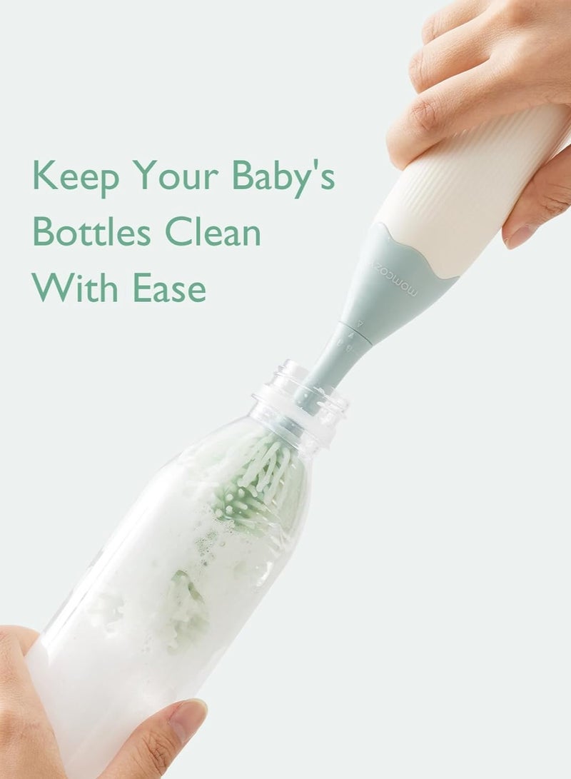 Push-Press Bottle Brush Kit - Innovative Foam-Creating Design for Baby Bottles, Pumps and More