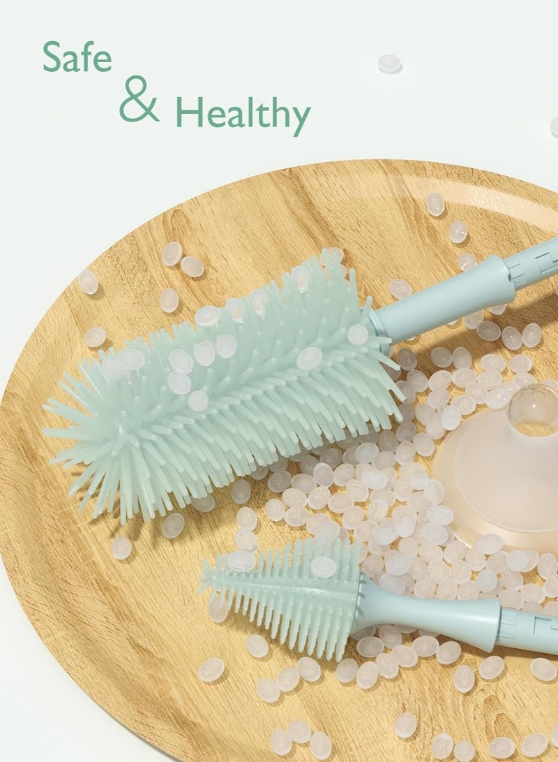Push-Press Bottle Brush Kit - Innovative Foam-Creating Design for Baby Bottles, Pumps and More
