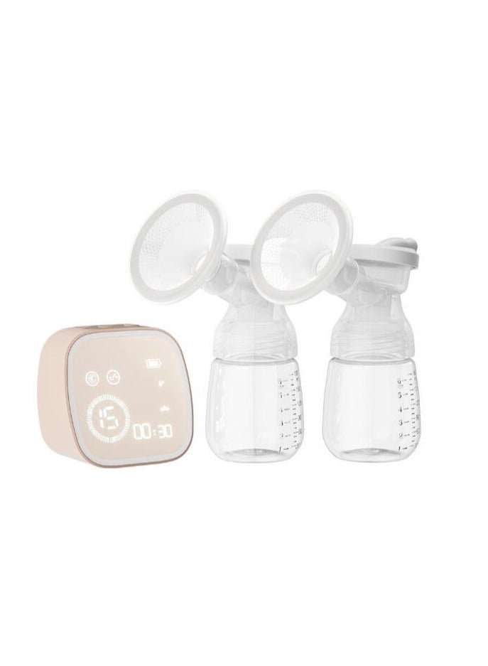 Hands-Free Double Electric Breast Pump with Digital Display - Wearable, Lightweight, 15 Levels, 3 Modes, 180ml x 2 Capacity, 2500mAh Battery, Enhanced Lactation Support, 53x35x57.2mm