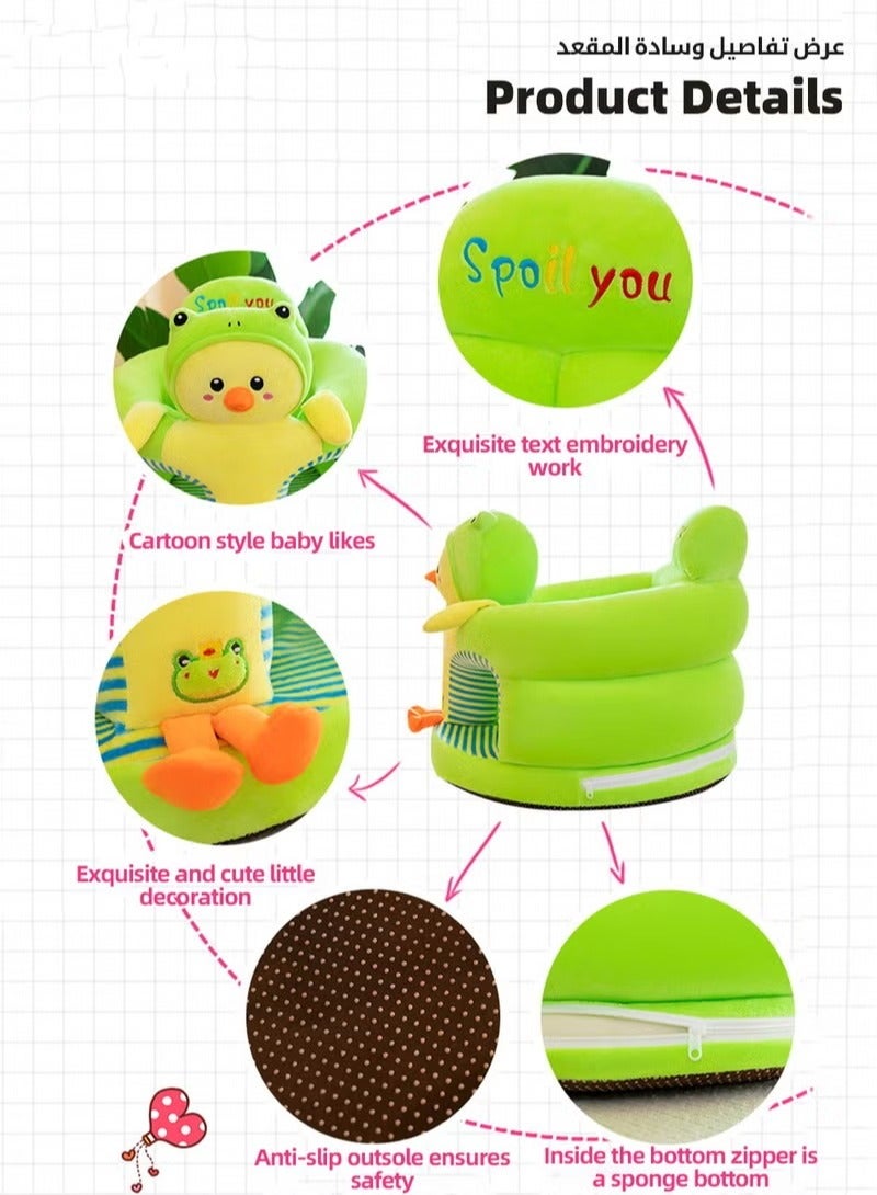 Baby Sofa Learn Sitting Chair, Nursery Sit Support Plush Seat, Soft Hugging Pillow Cushion, Infant Floor Seats, Non-slip Armchair, Cartoon Animal Design, Gift for Kids Boys Girls