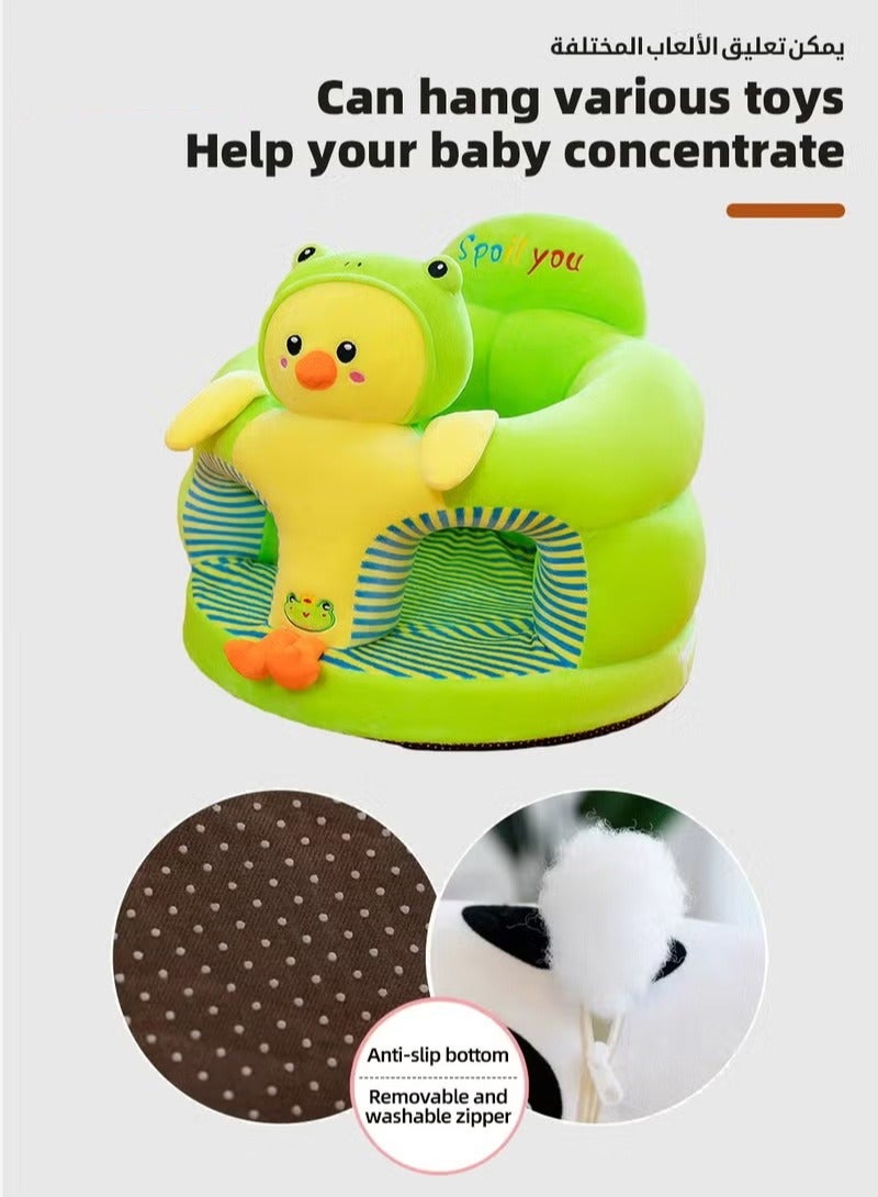 Baby Sofa Learn Sitting Chair, Nursery Sit Support Plush Seat, Soft Hugging Pillow Cushion, Infant Floor Seats, Non-slip Armchair, Cartoon Animal Design, Gift for Kids Boys Girls