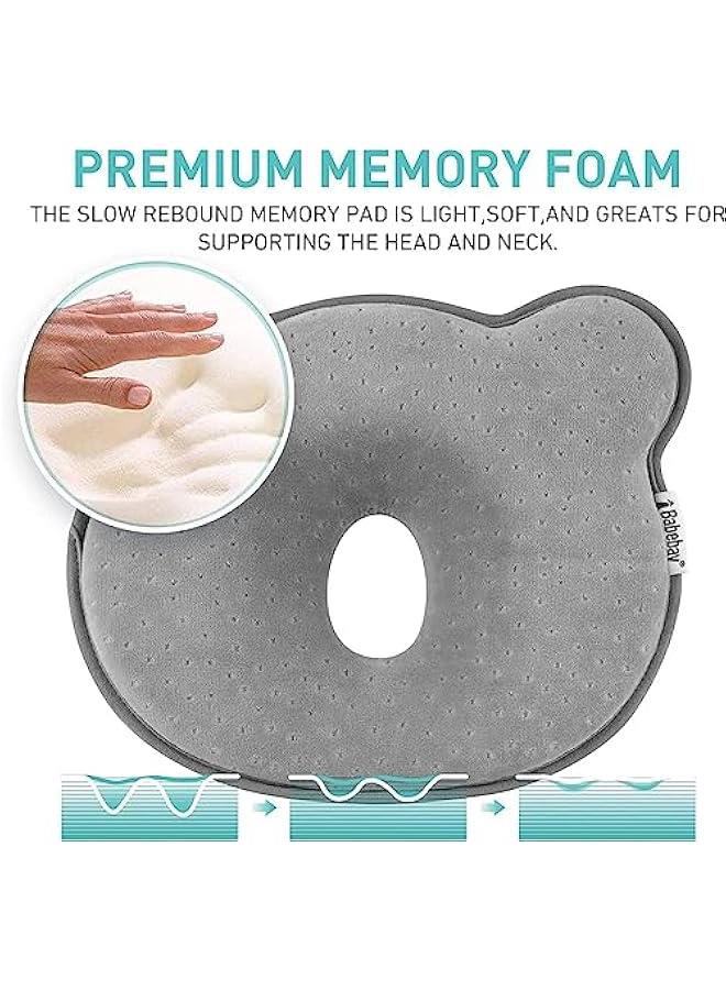 Baby 3D Memory Foam Pillow For Infants And Newborn Baby, Grey