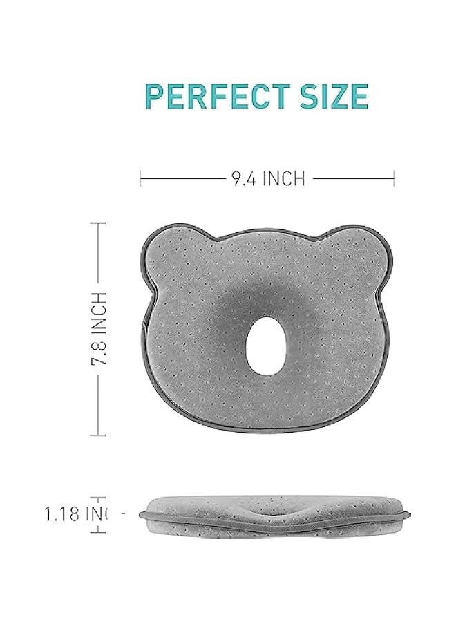 Baby 3D Memory Foam Pillow For Infants And Newborn Baby, Grey