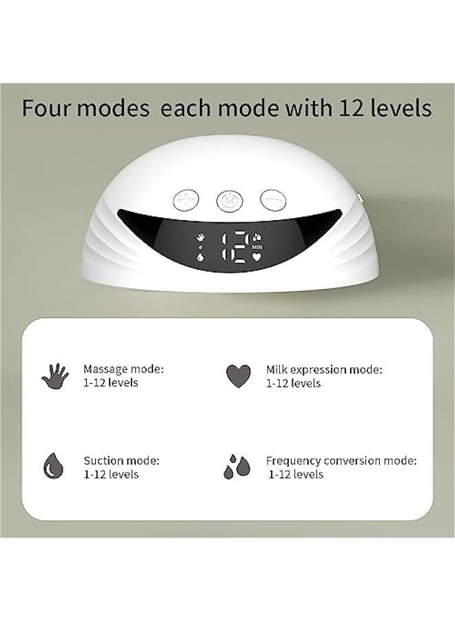 Wearable Electric Breast Pump With Led Display 4 Modes And 12 Levels