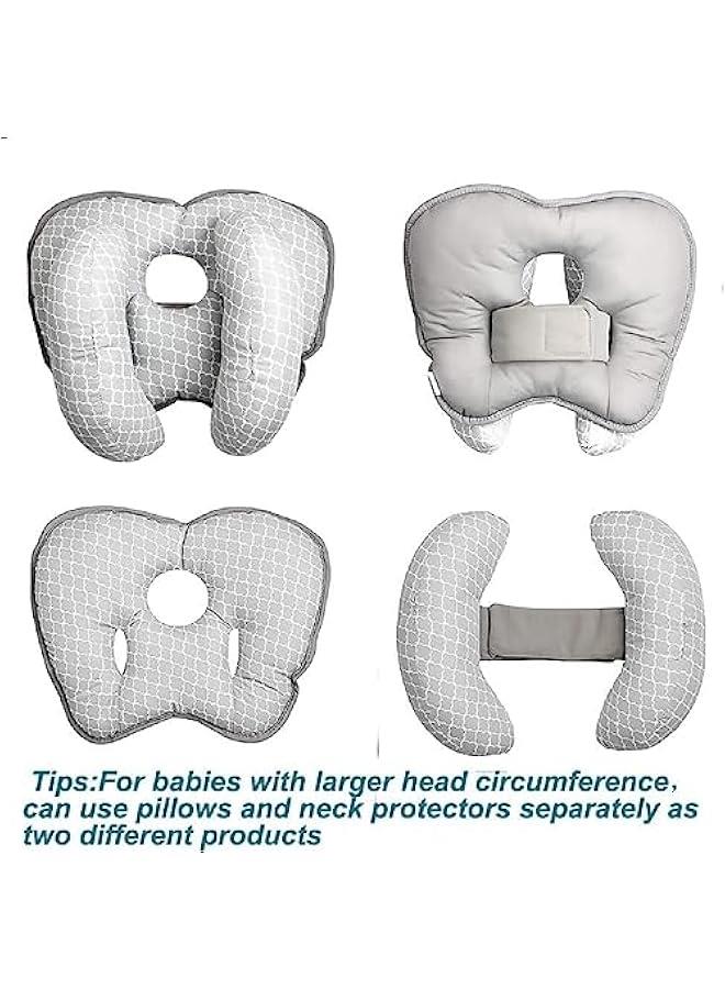 2 In 1 Baby Travel Head Neck Support Pillow, Car Seat Insert Cushion, Grey