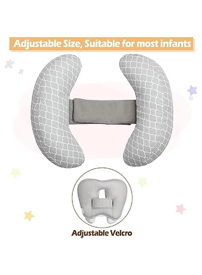 2 In 1 Baby Travel Head Neck Support Pillow, Car Seat Insert Cushion, Grey