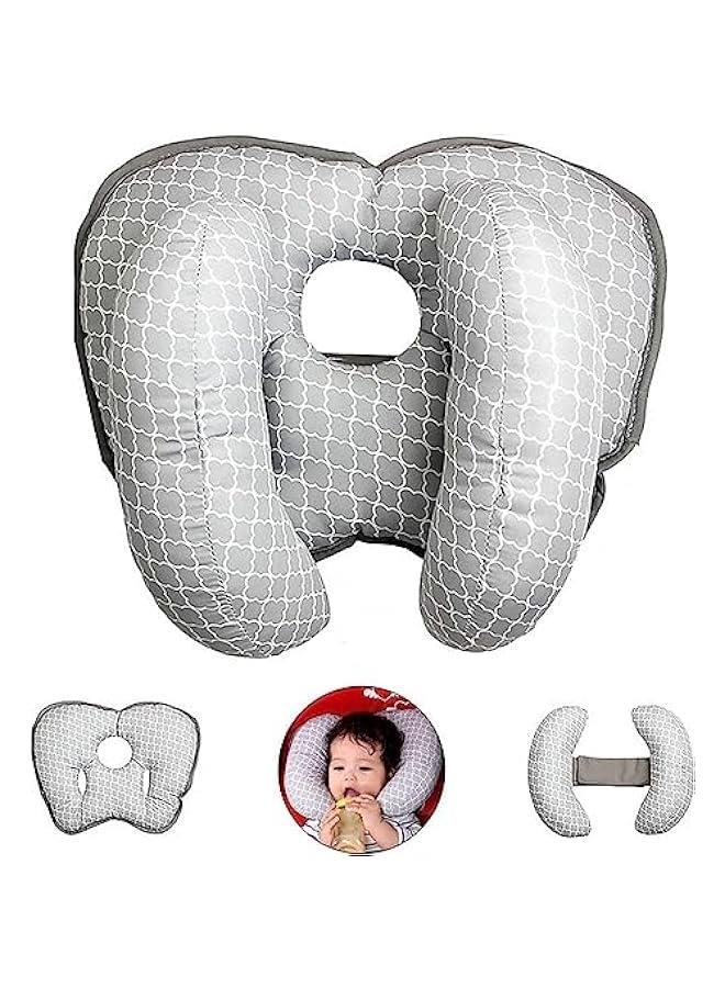 2 In 1 Baby Travel Head Neck Support Pillow, Car Seat Insert Cushion, Grey