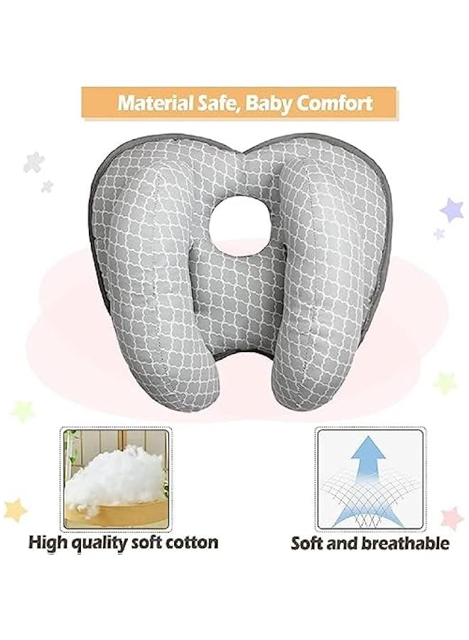 2 In 1 Baby Travel Head Neck Support Pillow, Car Seat Insert Cushion, Grey