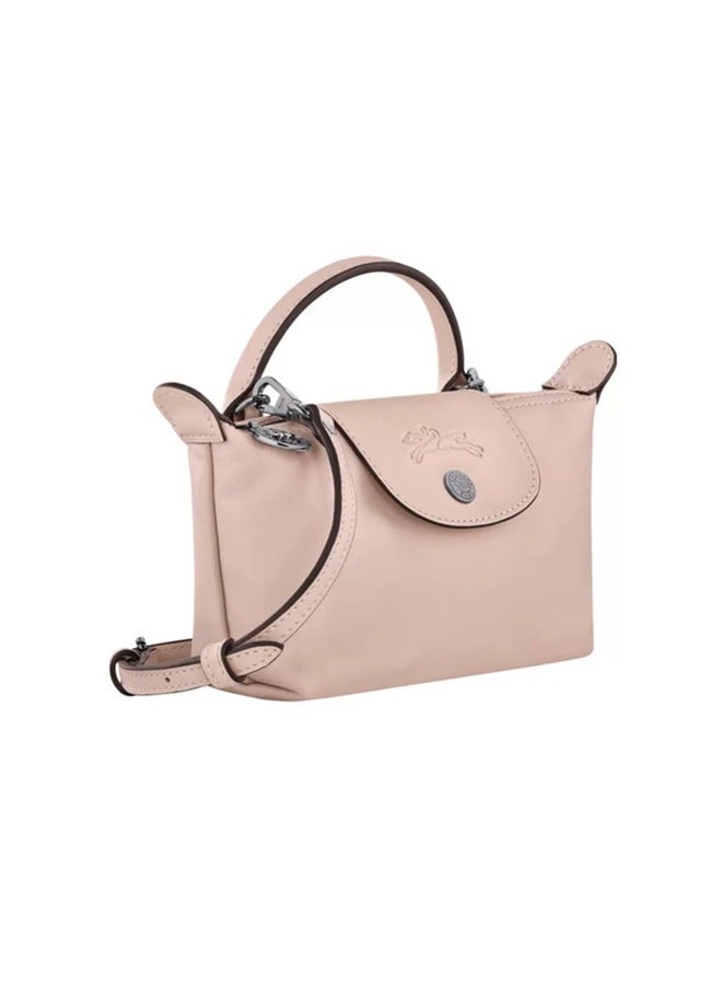 Champ Women's Classic Fashion Multi functional Leather Mini Makeup Bag Handheld Shoulder Bag Pink