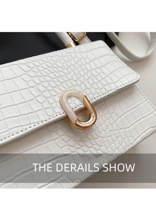 New Ladies Temperament Handbag Versatile Fashion Small Square Bag Crocodile Pattern Shoulder Bag Large Capacity Messenger Bag