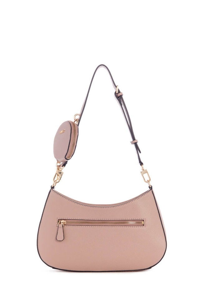 Guess Alexie Top Zip Beige Shoulder Bag for Women VG841618