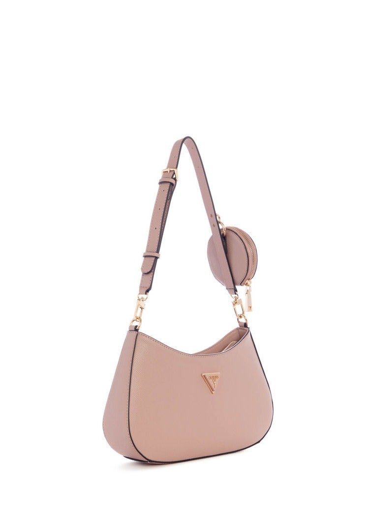 Guess Alexie Top Zip Beige Shoulder Bag for Women VG841618