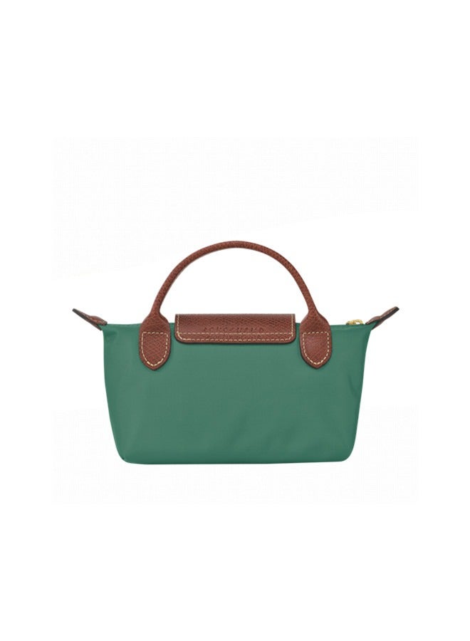 Longchamp Women's Classic Fashion Versatile Mini Makeup Bag, Handbag, Shoulder Bag, Handheld Small Bag Grass Green