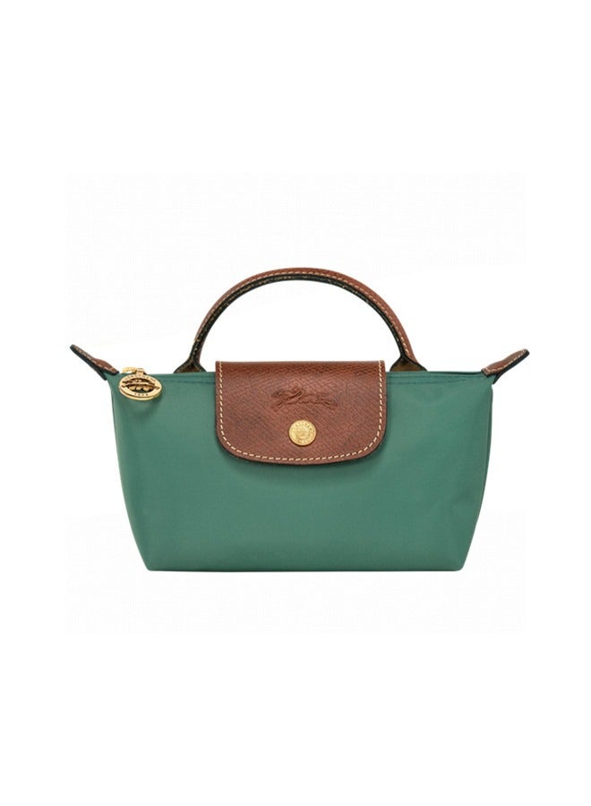 Longchamp Women's Classic Fashion Versatile Mini Makeup Bag, Handbag, Shoulder Bag, Handheld Small Bag Grass Green