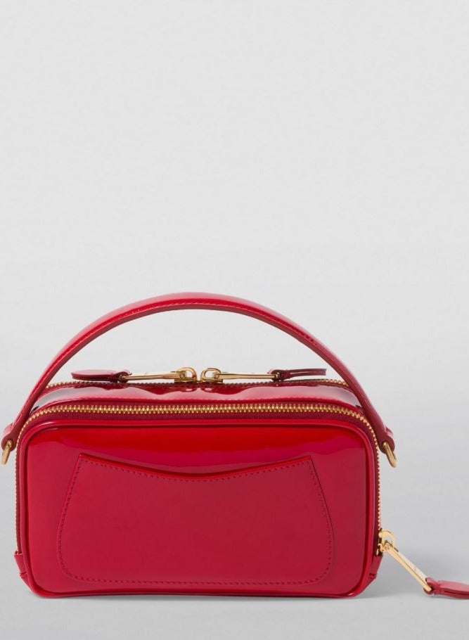 miu Leather and Patent Shoulder Bag