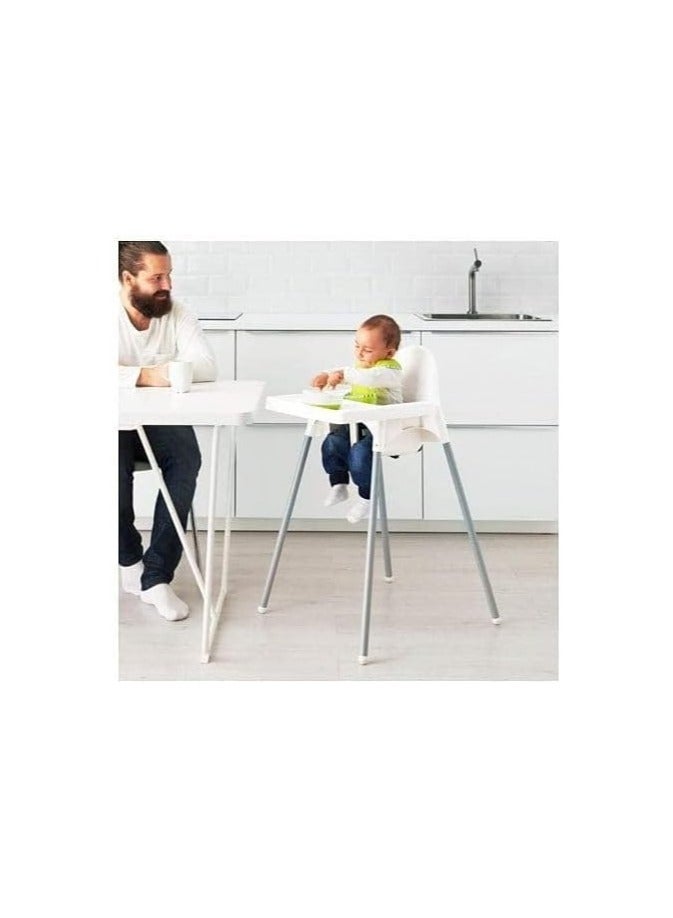 Adjustable High Chair With Tray And Safety Seat Belt For Children