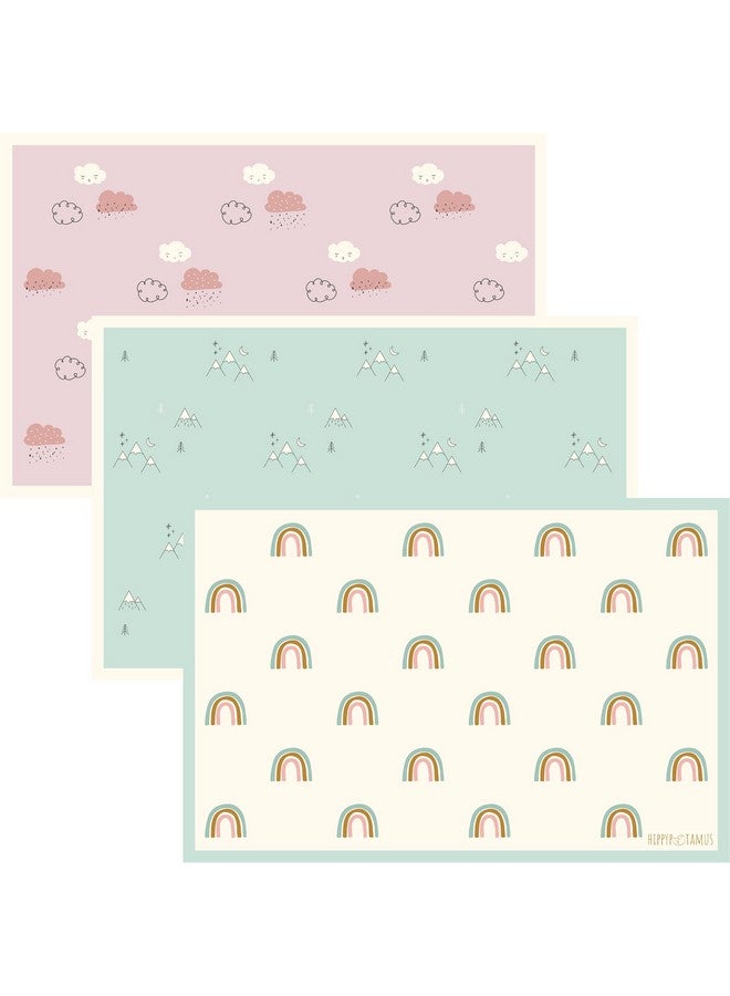 Disposable Placemats Baby Pack Of 45 Bpa Free Table Toppers For Kids And Toddlers Extra Sticky Travel Mat For Restaurant (Cream/Sage/Blush)